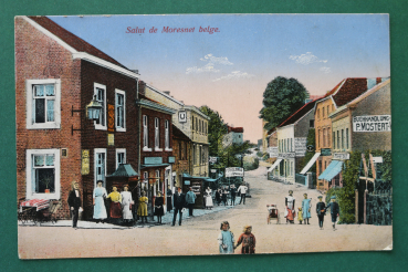 Postcard PC Salut de Moresnet 1914-1918 Cafe Restaurant Hotel street book-shop Belgium Belgie